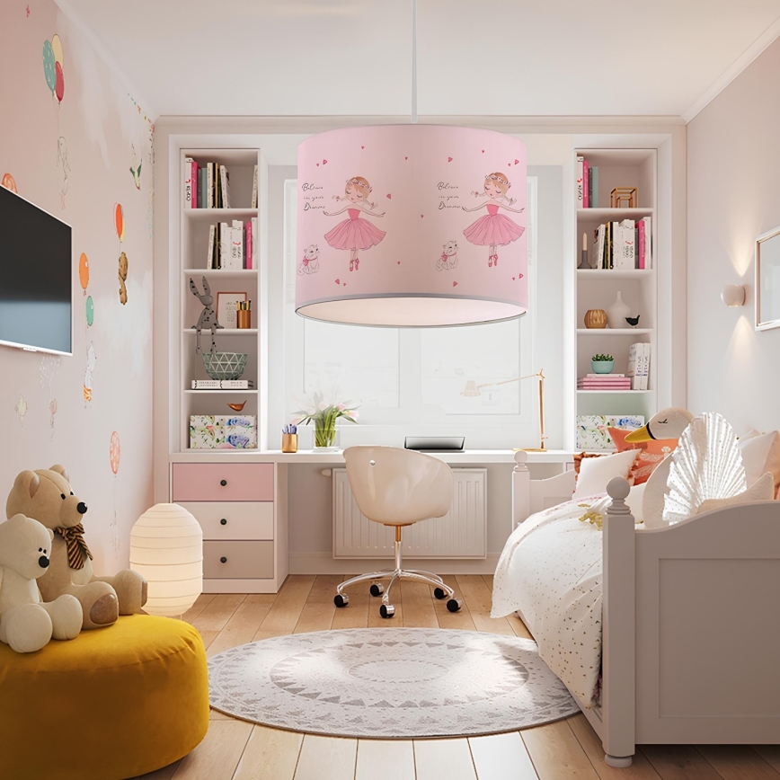 Dječji luster CANDY 1xE27/40W/230V ružičasti