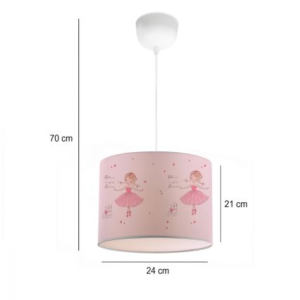 Dječji luster CANDY 1xE27/40W/230V ružičasti