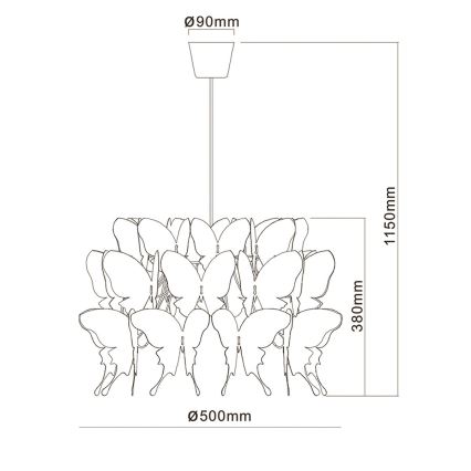 Dječji luster FARFALLA 1xE27/60W/230V bijeli