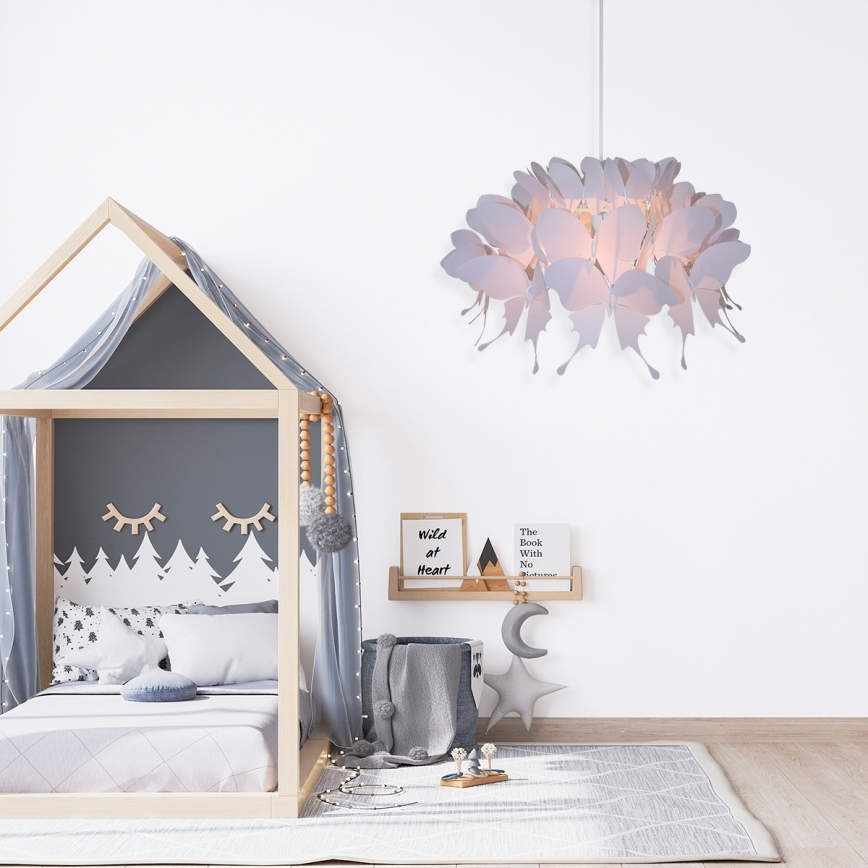 Dječji luster FARFALLA 1xE27/60W/230V ružičaste boje
