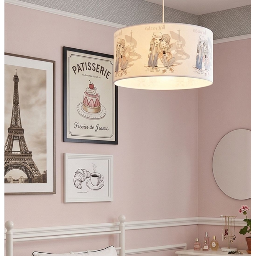 Dječji luster GIRLS VIBES 1xE27/60W/230V promjer 40 cm Paris