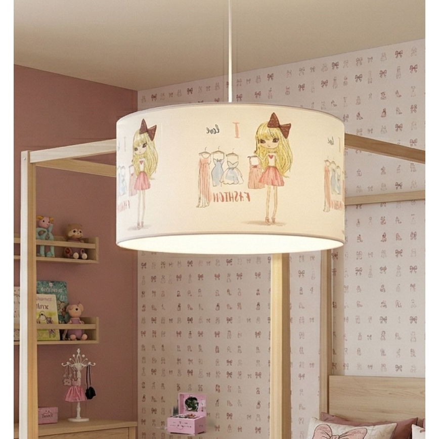 Dječji luster GIRLS VIBES 1xE27/60W/230V Ø 40 cm Obožavam modu