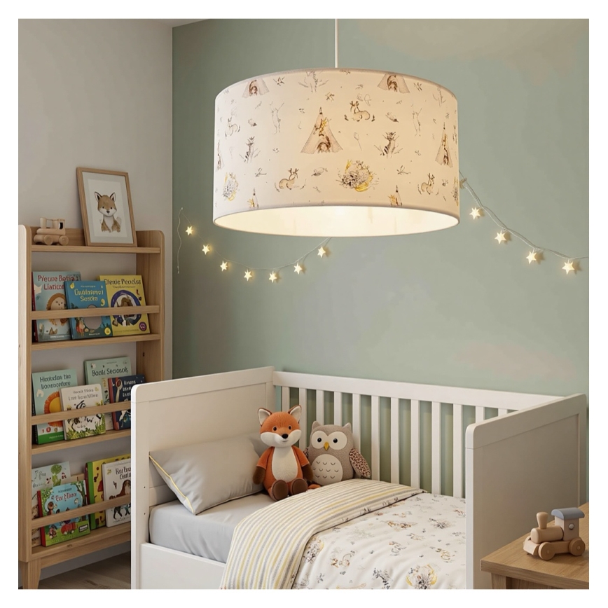 Dječji luster KIDS ROOM 1xE27/60W/230V, promjer 40 cm, s motivom životinja