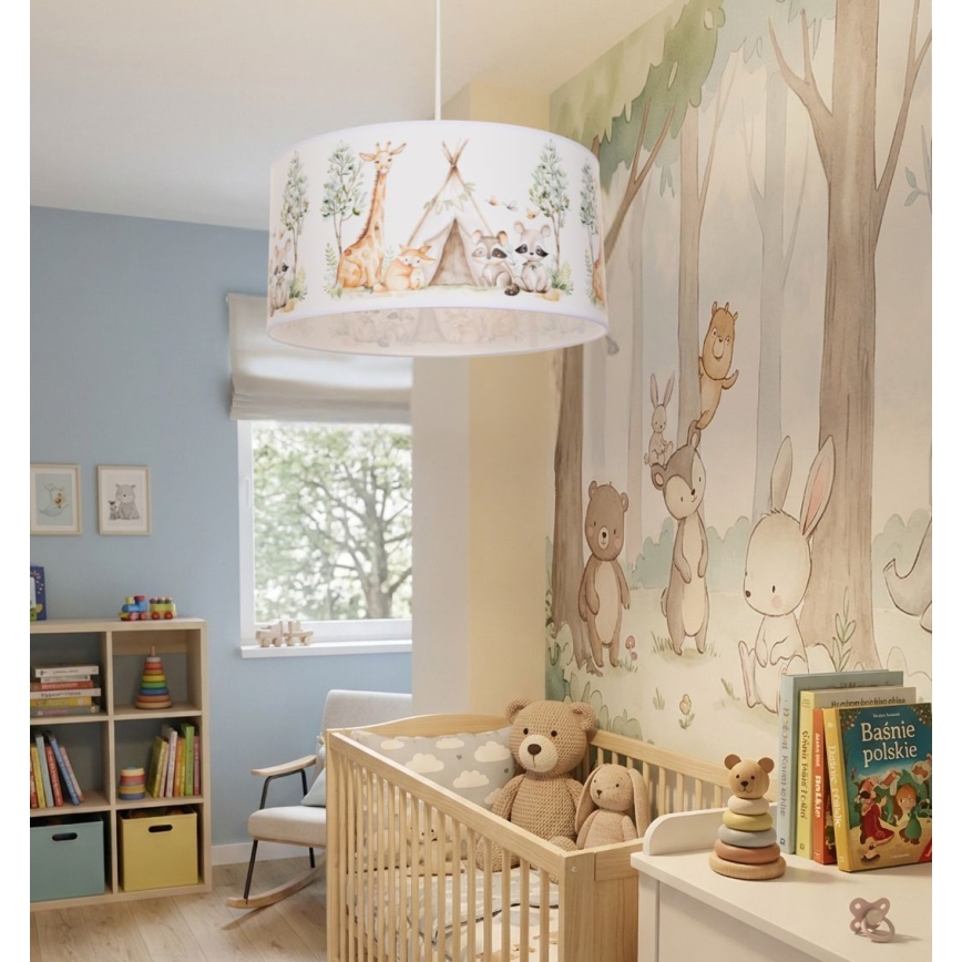 Dječji luster KIDS ROOM 1xE27/60W/230V Ø 40 cm s motivom životinjica