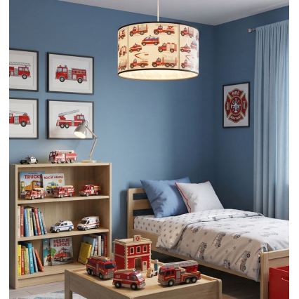 Dječji luster KIDS ROOM 1xE27/60W/230V Ø 40 cm, vatrogasci