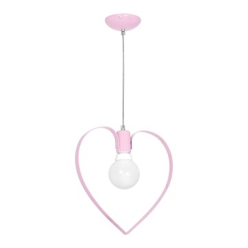 Dječji luster LOVE 1xE27/60W/230V sv.ružičasta