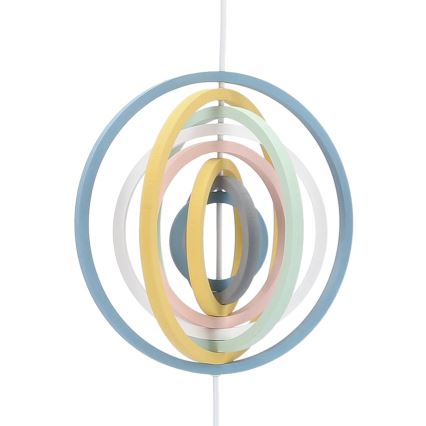 Dječji luster na kabelu HOOPS 1xE27/20W/230V Ø 27 cm, šaren