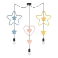 Dječji luster na kabelu TRIO 3xE27/20W/230V plava/ružičasta/žuta
