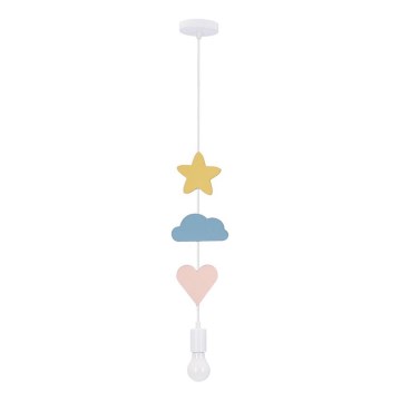 Dječji luster na kablu TRIO 1xE27/20W/230V žuta/plava/roza