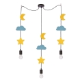 Dječji luster na lanku TRIO 3xE27/20W/230V žuta/plava