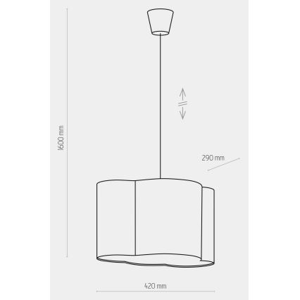 Dječji luster na sajli CLOUD 1xE27/25W/230V plava