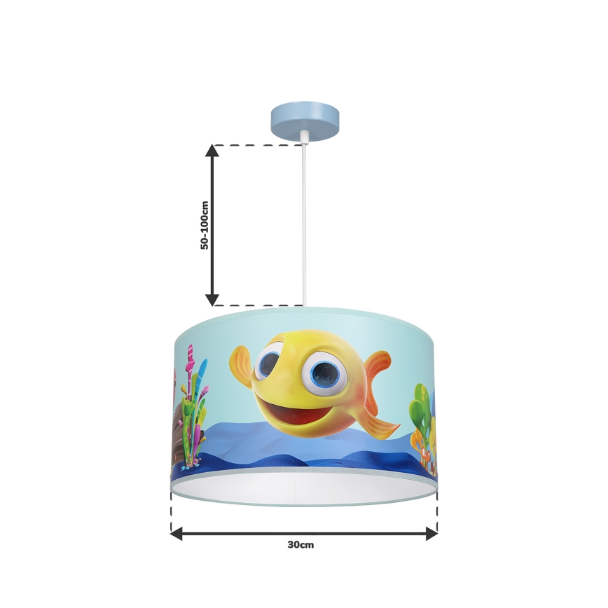 Dječji luster na sajli FISH 1xE27/60W/230V