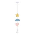Dječji luster na sajli TRIO 1xE27/20W/230V žuta/plava/ružičasta