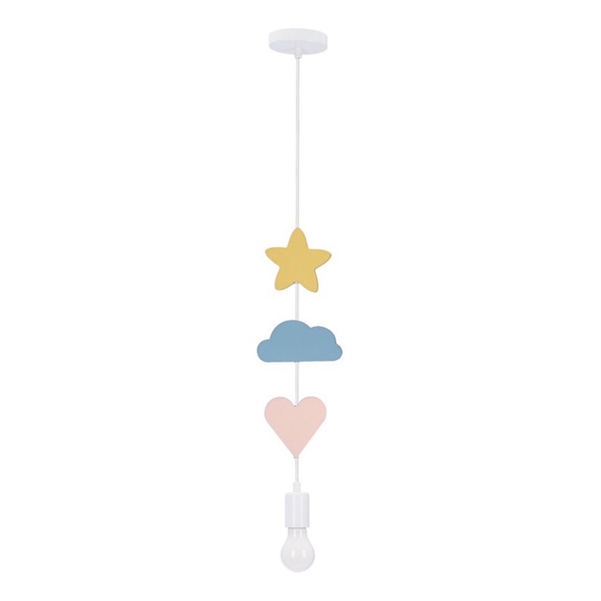 Dječji luster na sajli TRIO 1xE27/20W/230V žuta/plava/ružičasta