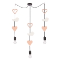 Dječji luster na sajli TRIO 3xE27/20W/230V ružičasta/bijela