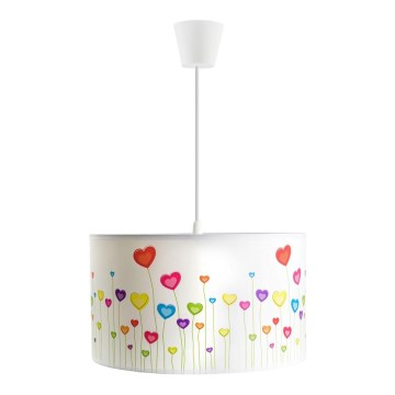 Dječji luster na užetu HEARTS 1xE27/60W/230V