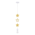 Dječji luster na žici STARS 1xE27/20W/230V žuti/bijeli