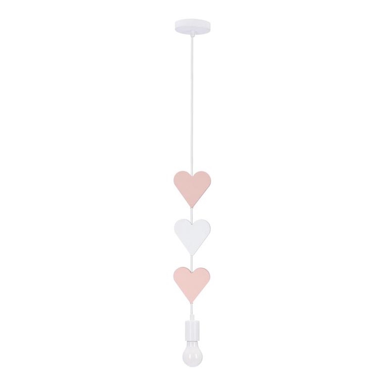 Dječji luster s kabelom HEART 1xE27/20W/230V roza/bijela