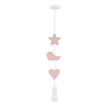 Dječji luster s kabelom TRIO 1xE27/20W/230V roza/bijela