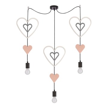 Dječji luster TRIO 3xE27/20W/230V ružičasta/bijela/siva