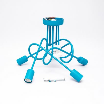 Dječji nadgradni luster OXFORD 5xE27/15W/230V plava