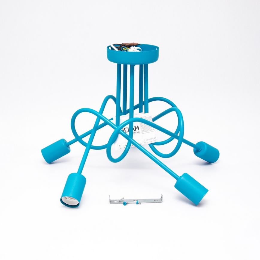 Dječji nadgradni luster OXFORD 5xE27/15W/230V plava