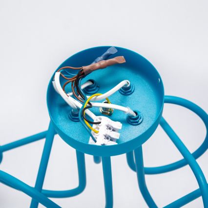 Dječji nadgradni luster OXFORD 5xE27/15W/230V plava