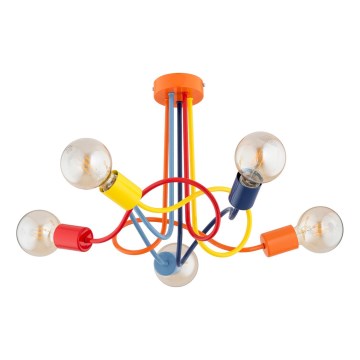 Dječji nadgradni luster WINGO 5xE27/15W/230V šarena