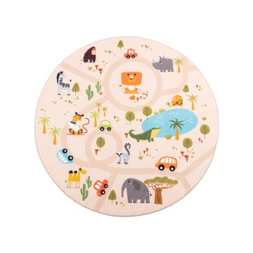 Dječji protuklizni tepih ARES STREETS 160 cm bež/safari