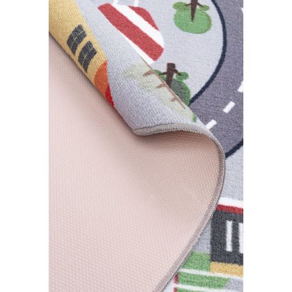 Dječji protuklizni tepih ARES STREETS 160 cm siva/grad