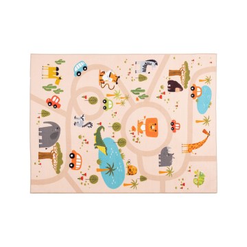 Dječji protuklizni tepih ARES STREETS 80x150 cm bež/safari
