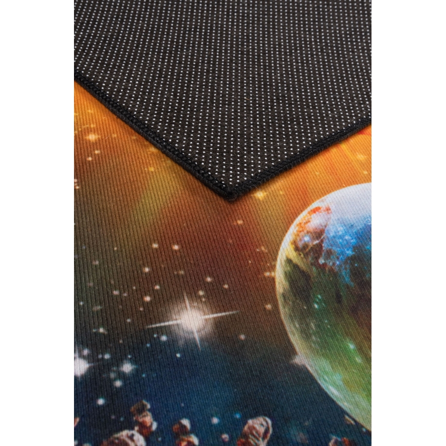 Dječji protuklizni tepih PRINT 3D 120x160 cm planeti/šaren