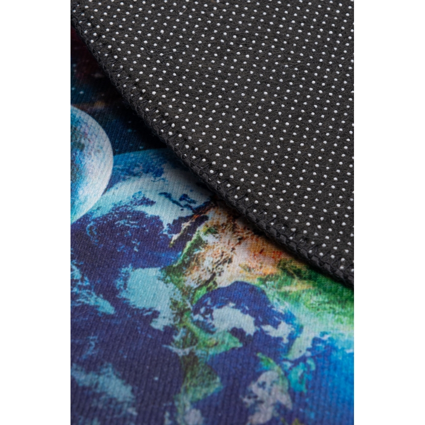 Dječji protuklizni tepih PRINT 3D 80 cm planeti/višebojan