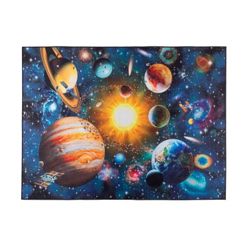 Dječji protuklizni tepih PRINT 3D 80x150 cm planete/šarena