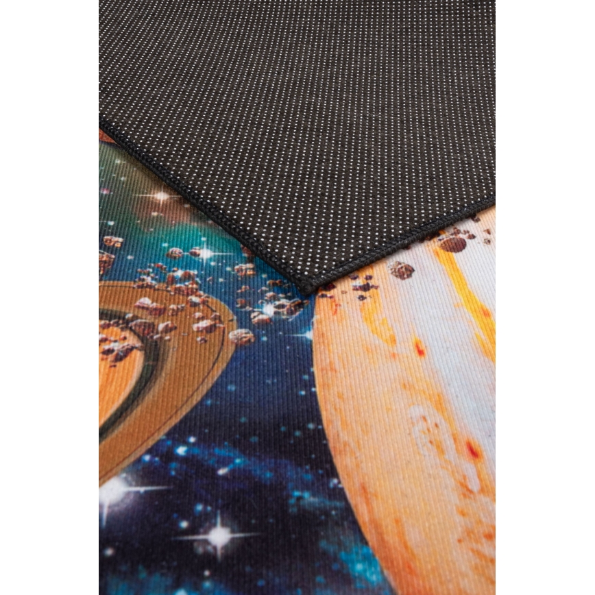 Dječji protuklizni tepih PRINT 3D 80x150 cm planete/šarena
