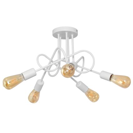 Dječji plafonski luster OXFORD 5xE27/15W/230V bijeli