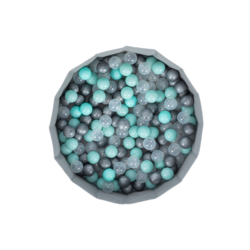 Dječji suhi bazen s lopticama promjera 80 cm plava/siva