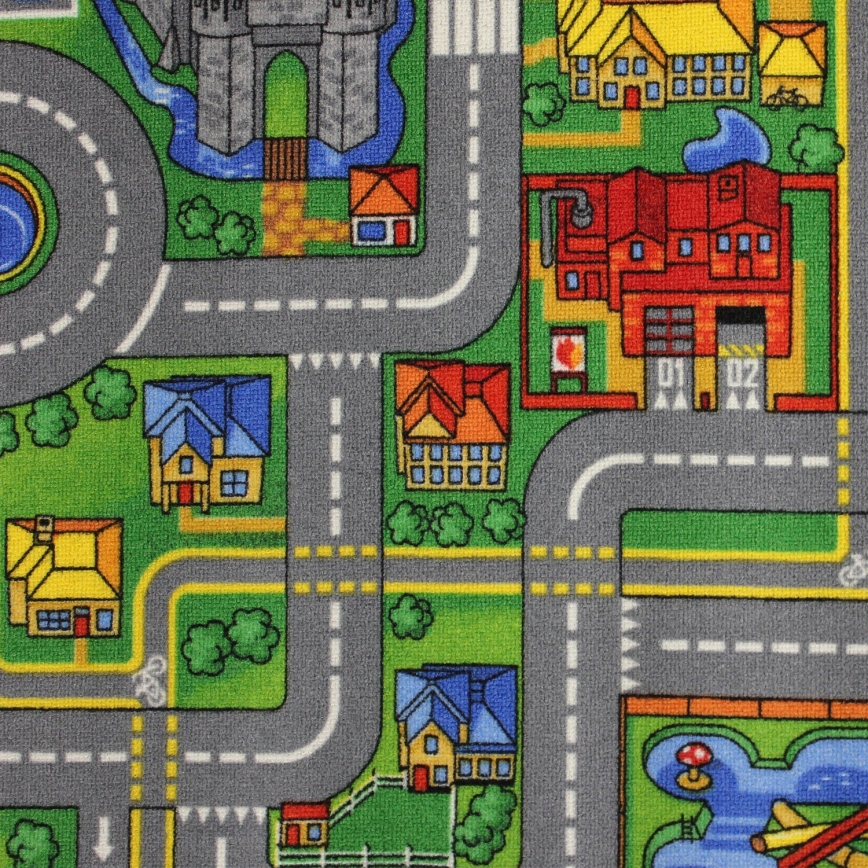Dječji tepih PLAYTOWN 200x280 cm šaren/grad