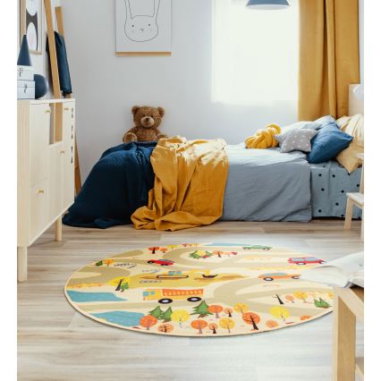 Dječji tepih STELLA STREETS 120 cm bež/grad