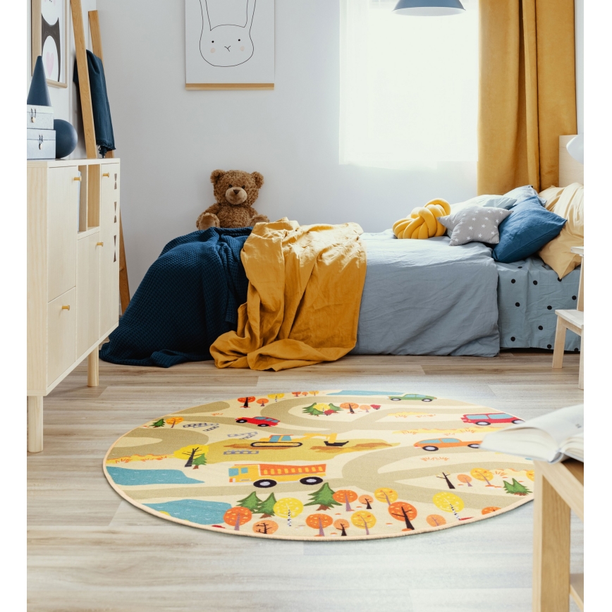 Dječji tepih STELLA STREETS 120 cm bež/grad
