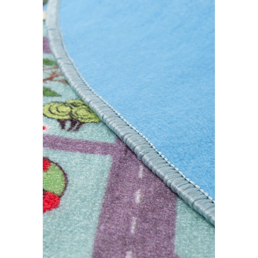 Dječji tepih STELLA STREETS 120 cm tirkizni/grad