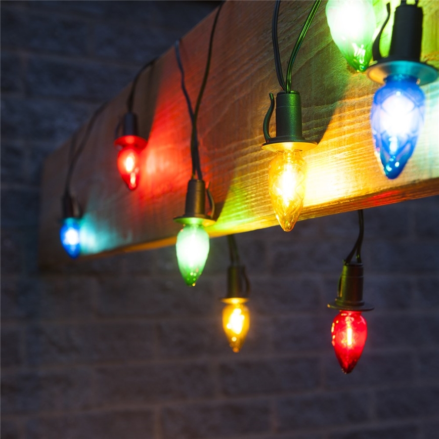 Produžni LED vanjski niz CONE FILAMENT 20xE10 14m u boji/toplo bijela IP44, Proizvedeno u Češkoj