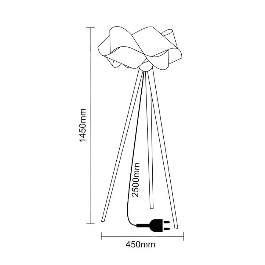 Drvena podna lampa 1xE27/60W/230V masiv/furnir/jasen