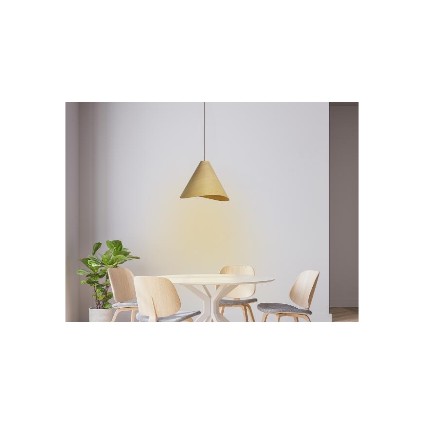 Drveni luster na kabelu 1xE27/60W/230V Ø 33 cm masivno/hrast/kaučukovo drvo