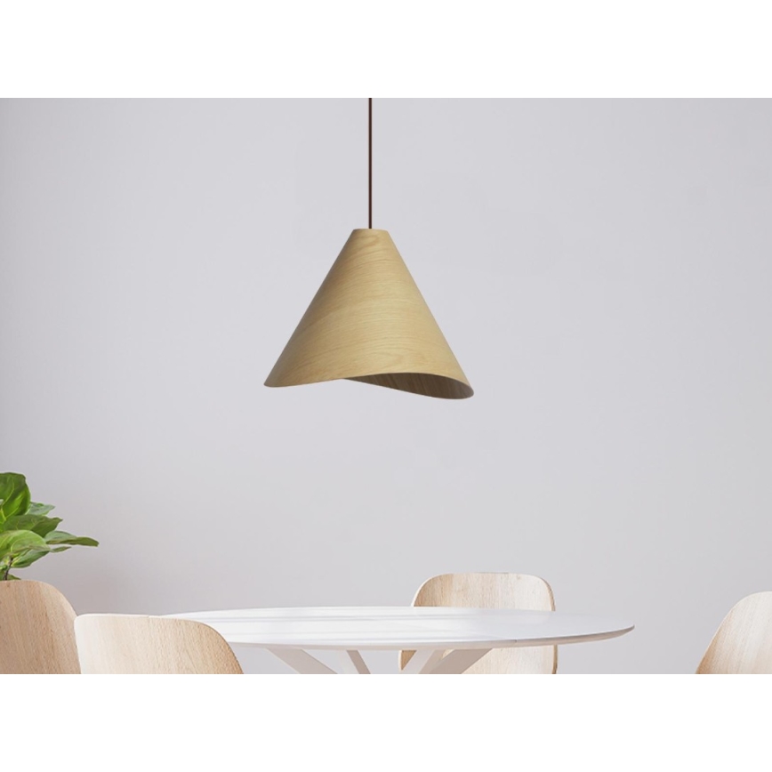 Drveni luster na kabelu 1xE27/60W/230V Ø 33 cm masivno/hrast/kaučukovo drvo