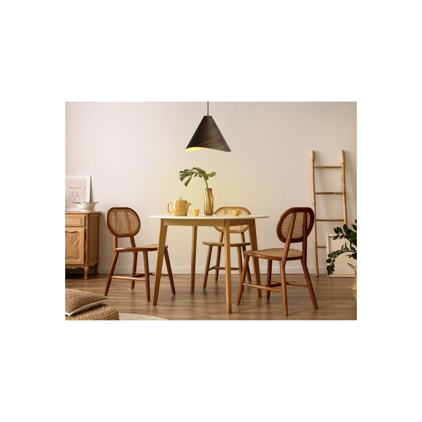 Drveni luster na kabelu 1xE27/60W/230V Ø 45 cm, masivni orah / kaučukovo drvo