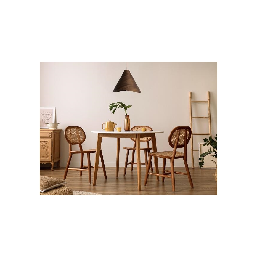 Drveni luster na kabelu 1xE27/60W/230V Ø 45 cm, masivni orah / kaučukovo drvo