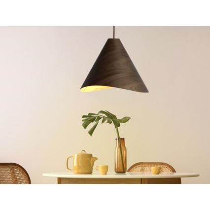 Drveni luster na kabelu 1xE27/60W/230V Ø 45 cm, masivni orah / kaučukovo drvo