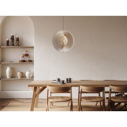 Drveni luster na kabelu 1xE27/60W/230V Ø 50 cm masiv/furnir/kaučukovac