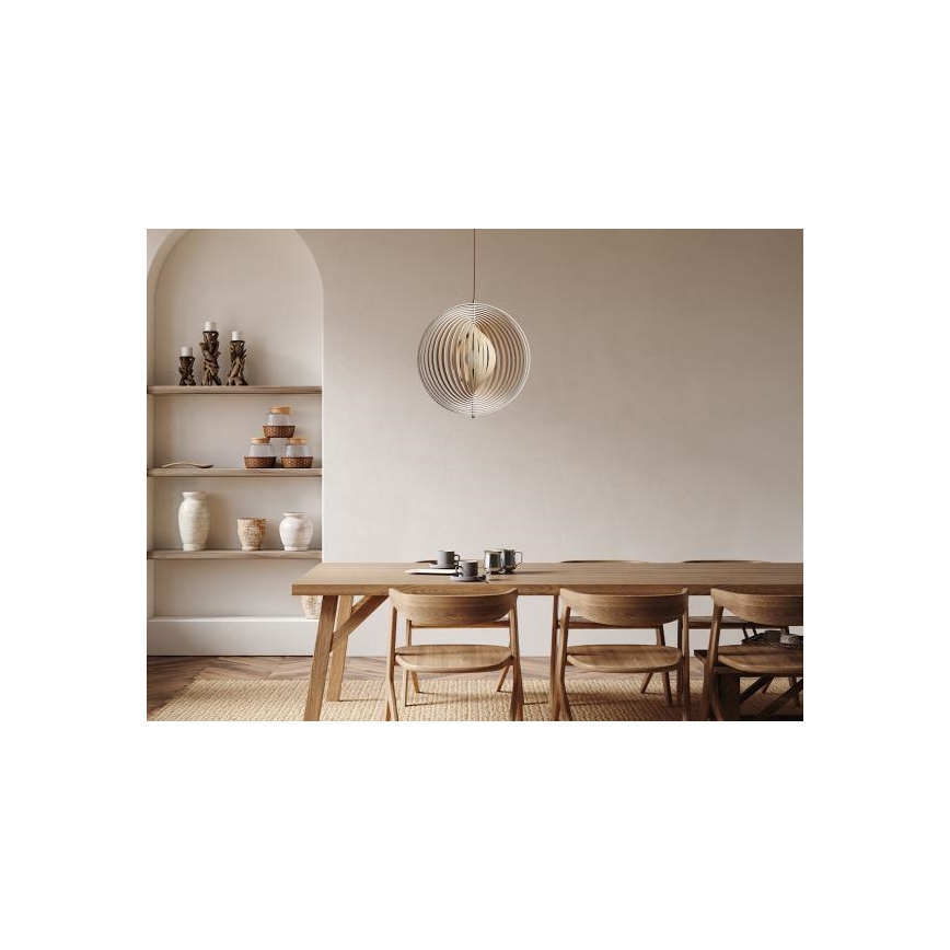 Drveni luster na kabelu 1xE27/60W/230V Ø 50 cm masiv/furnir/kaučukovac